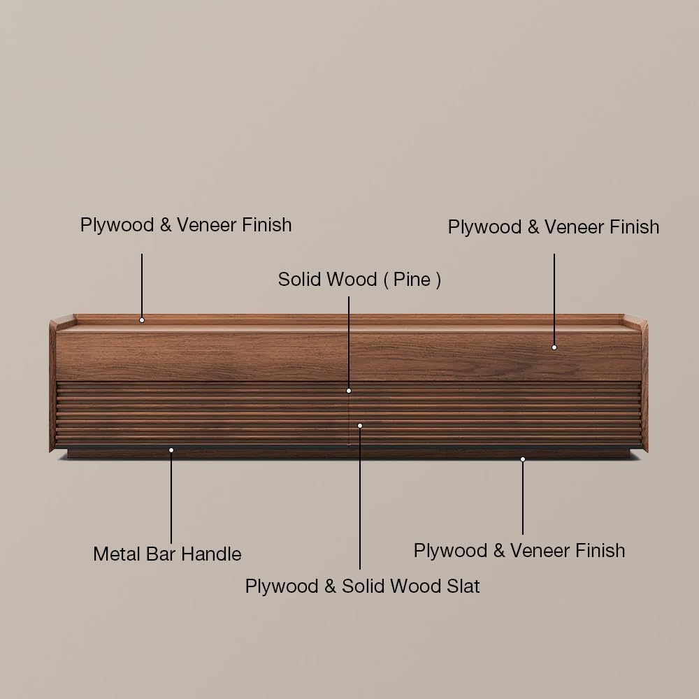 POVISON Fully-Assembled Mid Century Modern TV Stand, 70.87' Wood Media Console with Adjustable LED Light, Entertainment Center with Storage for Living Room