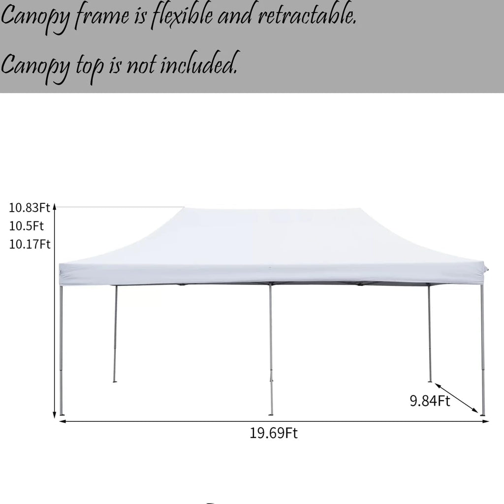 Outdoor Basic 10' x 20' Pop up Canopy Tent, Instant Heavy Duty Gazebo Tent with 6 Sidewalls/Wheeled Bag for Party Commercial Activity (Gray, Frame)