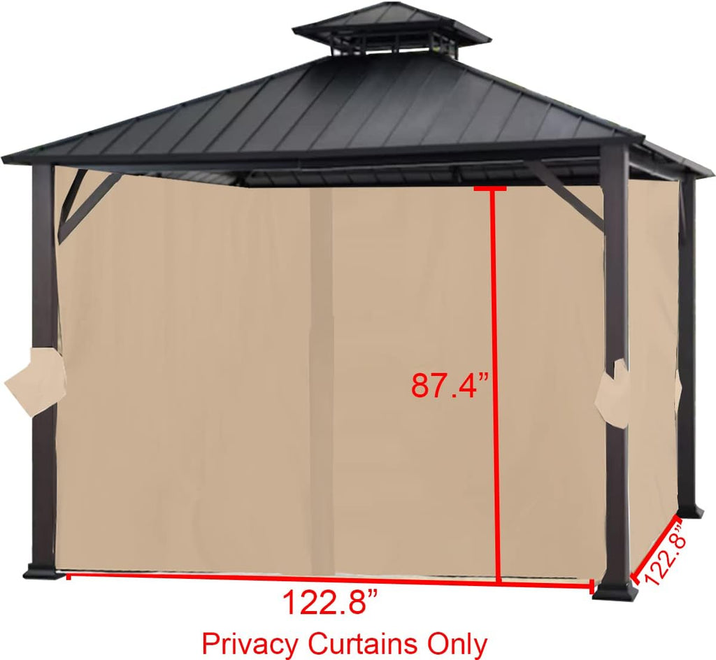 Garden Winds Universal Replacement Privacy Curtain Set for 10' X 10' Hard Top Gazebo
