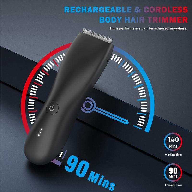 Hair Clippers for Men, Electric Groin Hair Trimmer Ball Shaver & Body Groomer for Men Beard Ttrimmer Wet/Dry Body Pubic Hair Clippers Ceramic Blade