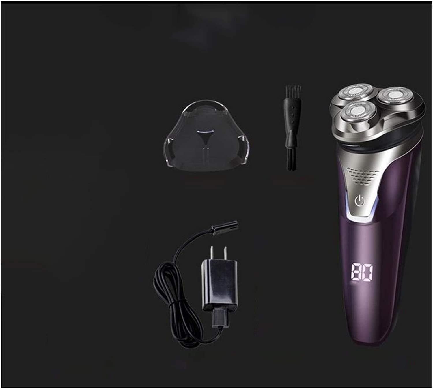 Electric Razor Shaver for Men,Wet&Dry Metal IPX7 Waterproof Removable Beard Hair Trimmer Mens Rotary Shavers Included Charging Adapter