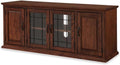 Leick Home 80360 Leaded Glass TV Stand For 65' TV's, Burnished Oak