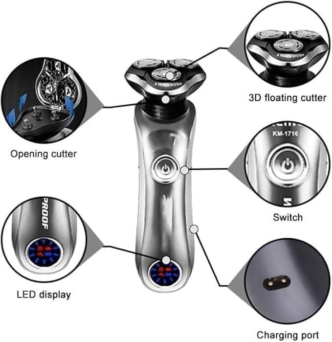 Electric Shavers for Men, Wet Dry Rechargeable Pro Electric Shaver Beard Electric Razor for Men Facial Shaving Machine with Smart Cleaner