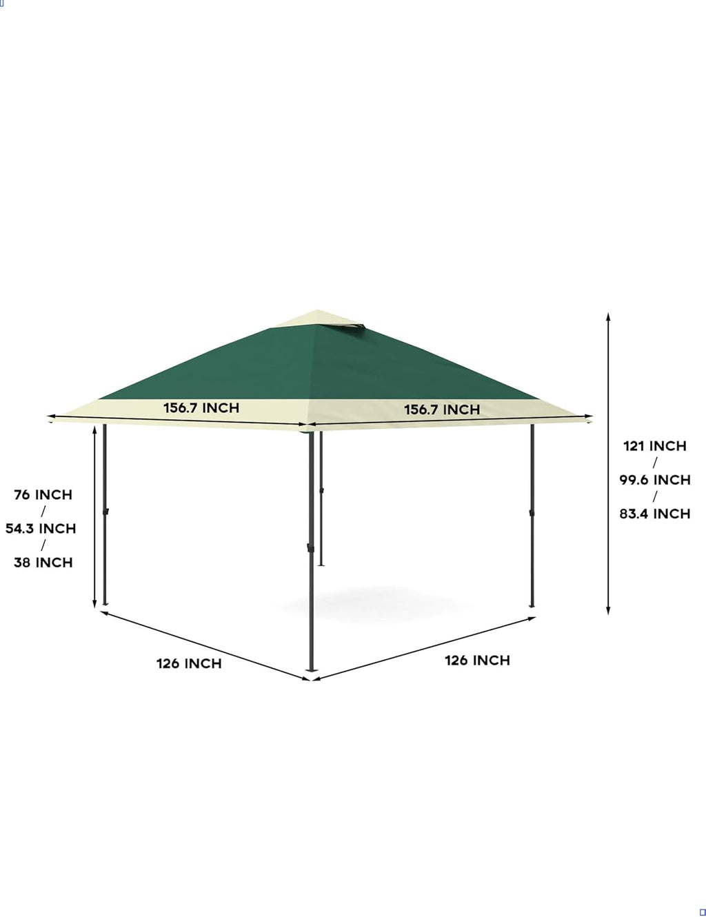 KYBOLT 13x13 Pop Up Gazebo Outdoor Canopy Shelter with 4 Stanbags, 8 Stakes Instant Gazebo Tent for Lawn, Garden, Backyard Deck (Olive Green + Taupe)