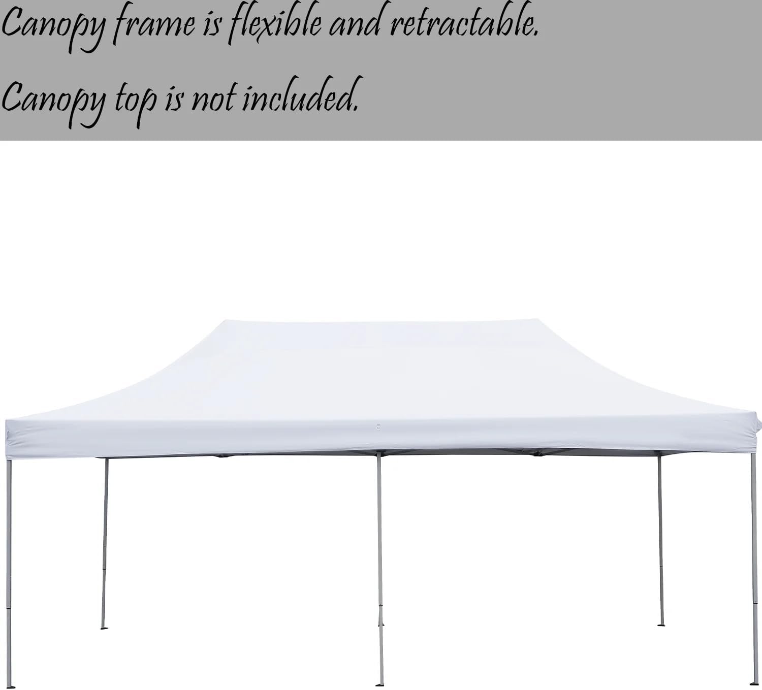 Outdoor Basic 10' x 20' Pop up Canopy Tent, Instant Heavy Duty Gazebo Tent with 6 Sidewalls/Wheeled Bag for Party Commercial Activity (Gray, Frame)