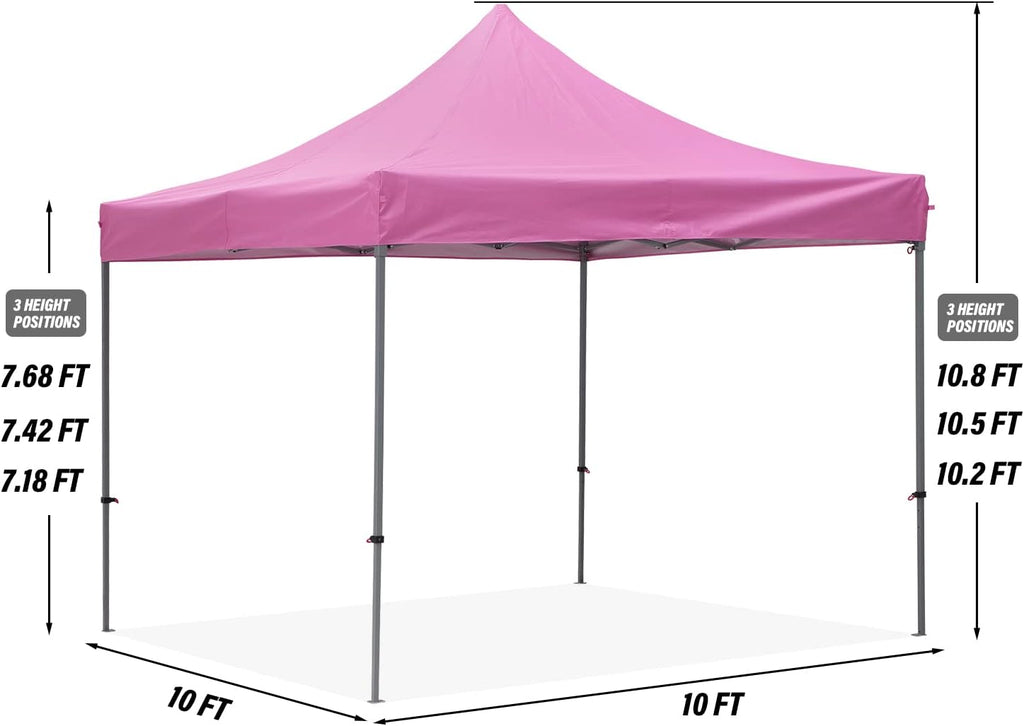 GDY 10x10 Ft Outdoor Pop Up Canopy Tent, Commercial Portable Instant Folding Gazebos Waterproof Canopies with Carrying Bag