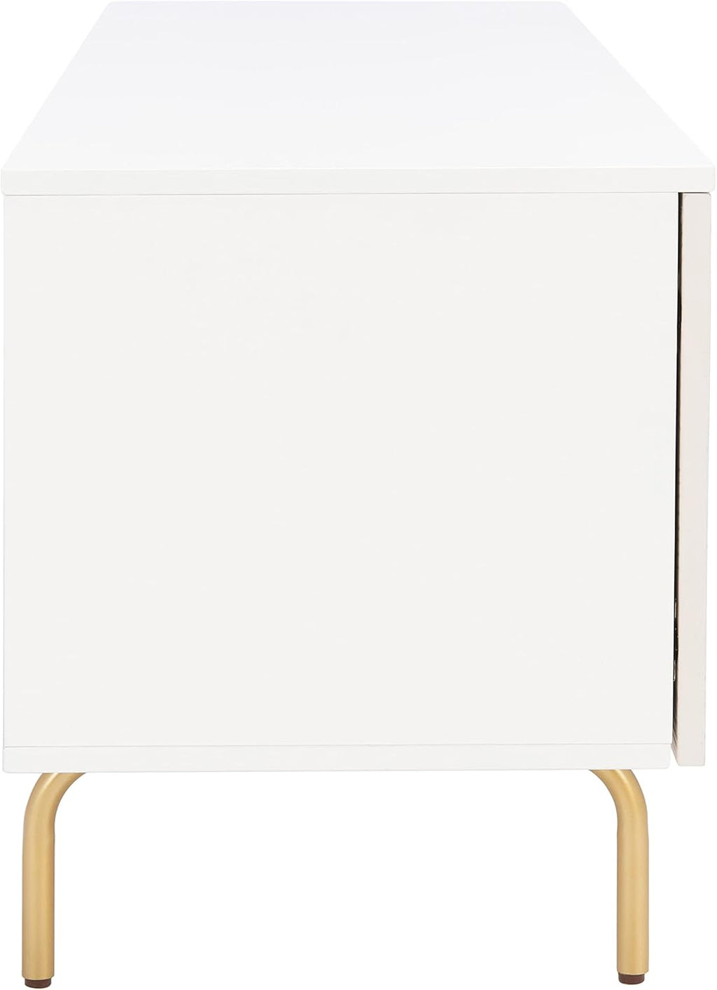SAFAVIEH Genevieve TV Stand for up to 65' Flatscreen – White & White Washed Finish, Mid-Century Modern Storage Cabinet, Entertainment Media Console (MED5000C)