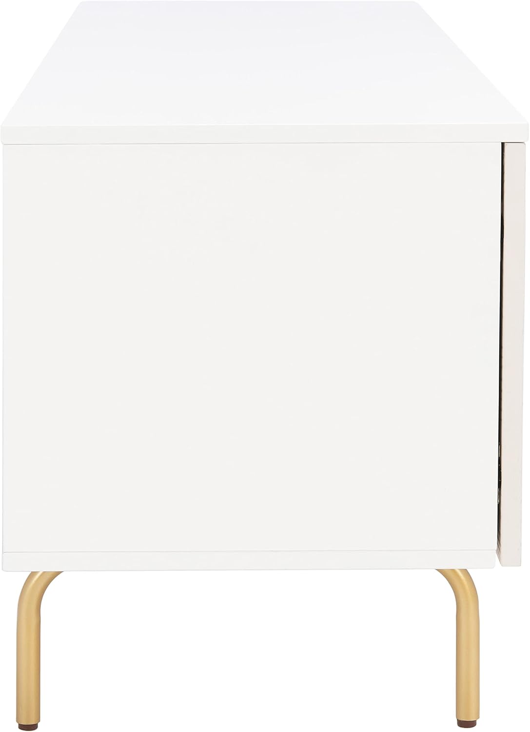 SAFAVIEH Genevieve TV Stand for up to 65' Flatscreen – White & White Washed Finish, Mid-Century Modern Storage Cabinet, Entertainment Media Console (MED5000C)
