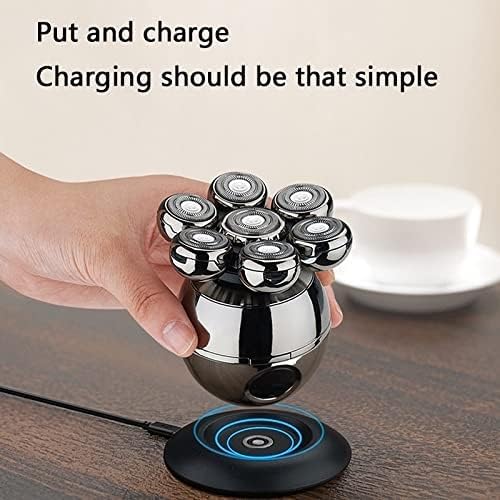 Electric Shavers for Bald Men, 7D Electric Shaver for Men Independently 7 Cutter Floating Head Waterproof Electric Razor Multifunction Trimmer with LCD Display