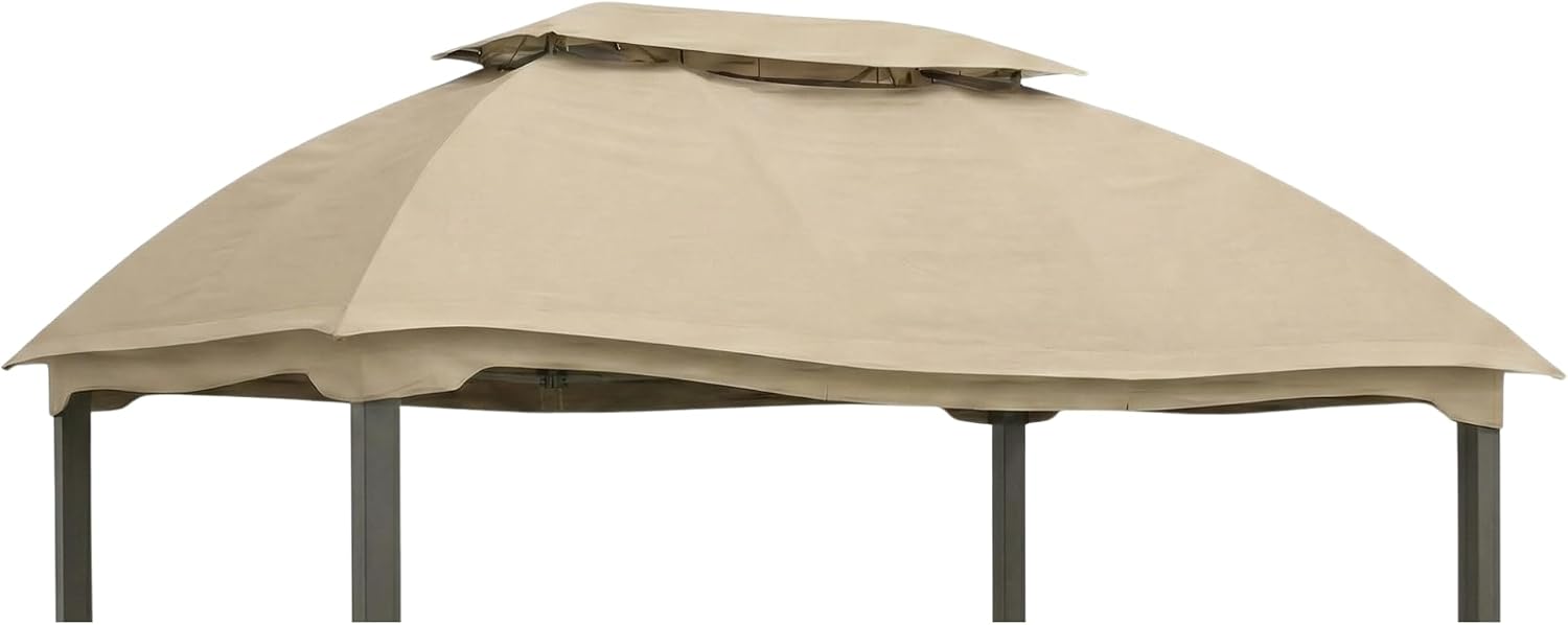 Garden Winds Reinforced RipLock 350 Replacement Canopy Top Cover Compatible with Domed 10' x 13' Gazebo Models L-GZ822PCO, D-GZ822PCO - Beige