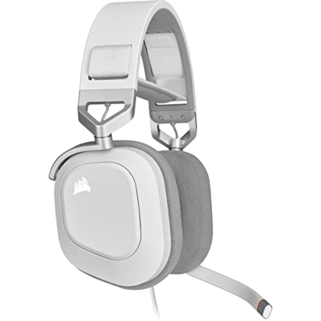 Corsair HS80 RGB USB Premium Gaming Headset with Dolby Audio 7.1 Surround Sound (Broadcast-Grade Omni-Directional Microphone, Memory Foam Earpads, High-Fidelity Sound, Durable Construction) White