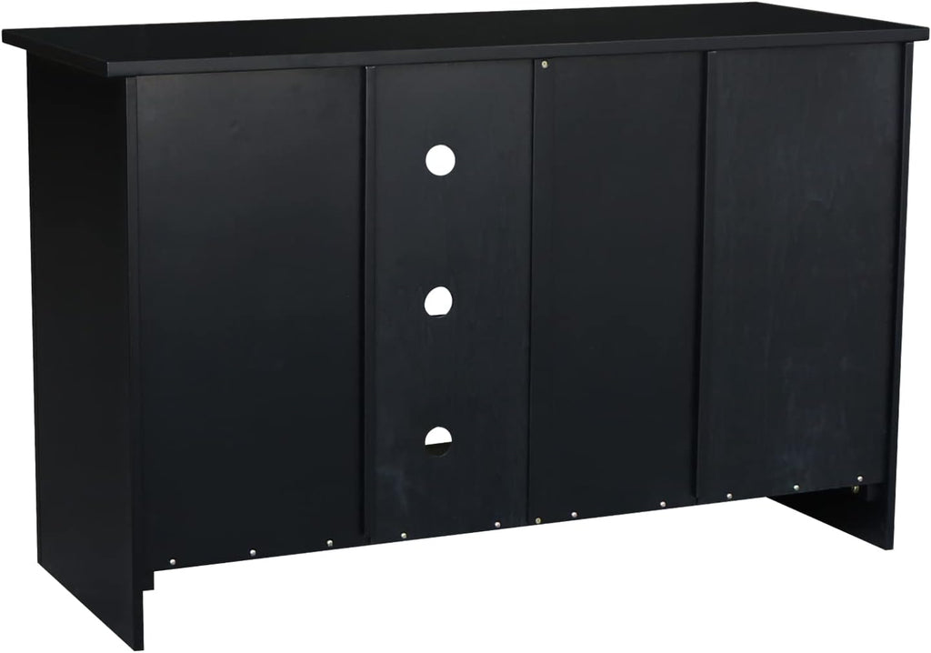 IC INTERNATIONAL CONCEPTS Entertainment/TV Stand with Open Shelves and 2 Doors in Black - 48' Height