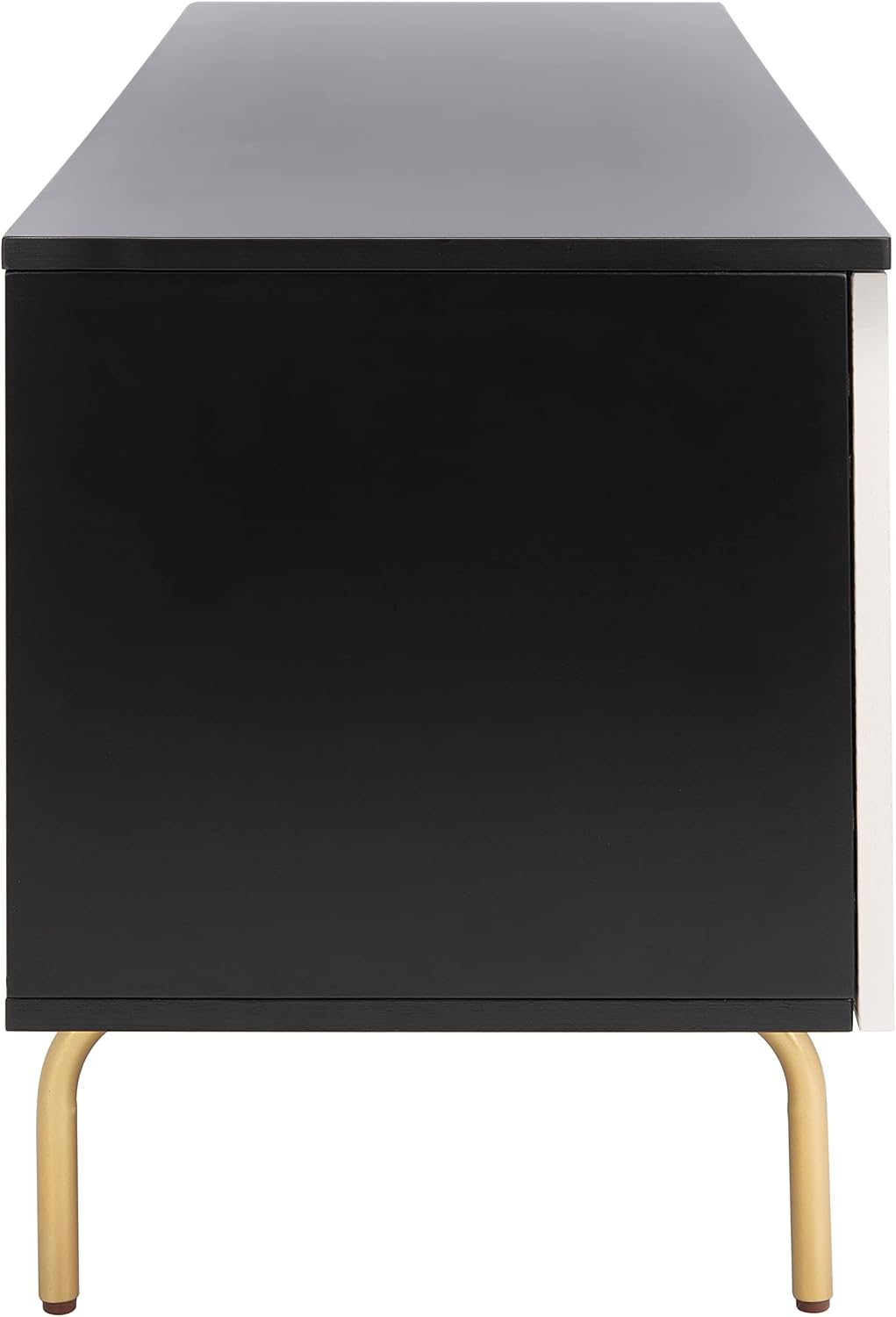 SAFAVIEH Genevieve TV Stand for up to 65' Flatscreen – Black & White Washed Finish, Mid-Century Modern Storage Cabinet, Entertainment Media Console (MED5000B)