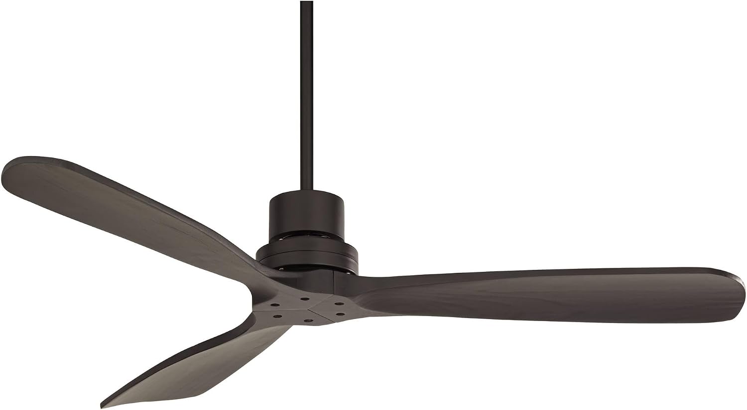 Casa Vieja 52' Delta-Wing DC Modern Industrial 3 Blade Indoor Outdoor Ceiling Fan Remote Control Matte Black Wood Damp Rated for Patio Exterior House Porch Gazebo Garage Barn