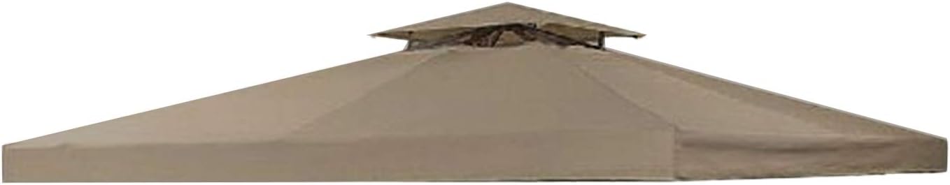 Garden Winds Universal 10 x 10 Two-Tiered Gazebo Replacement Canopy Top Cover - Riplock 350 - Nutmeg - 120' x 120' Top Tier 36' x 36' Bottom Tier