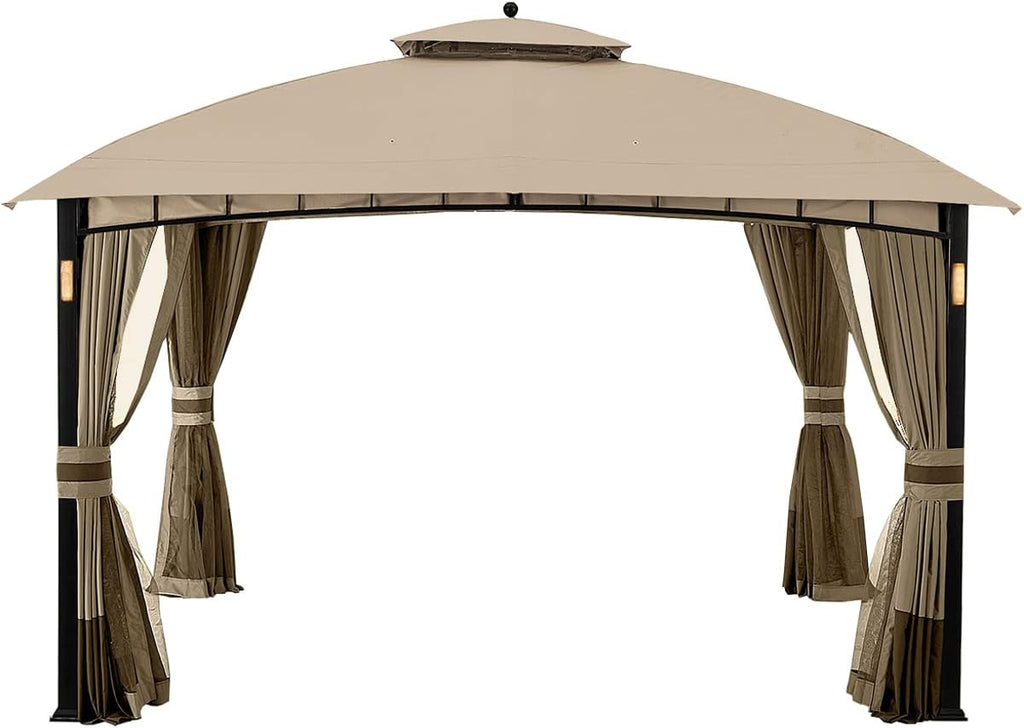Garden Winds Replacement Canopy Top Cover Compatible with The Garden Oasis A101011500 Corso Gazebo 10 x 12 - Riplock 350 Beige