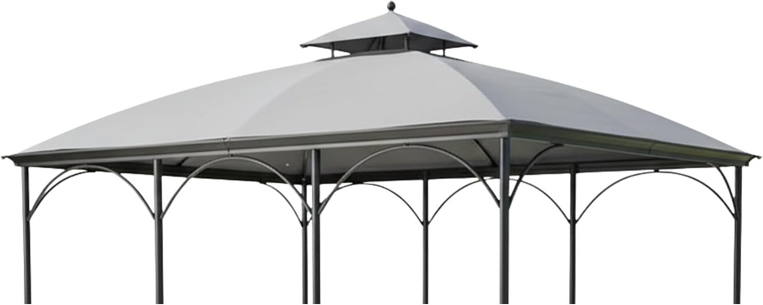 Garden Winds Reinforced RipLock 350 Replacement Canopy Top Cover Compatible with Somerset 10' x 12' Gazebo Model L-GZ212PCO-B – Slate Gray