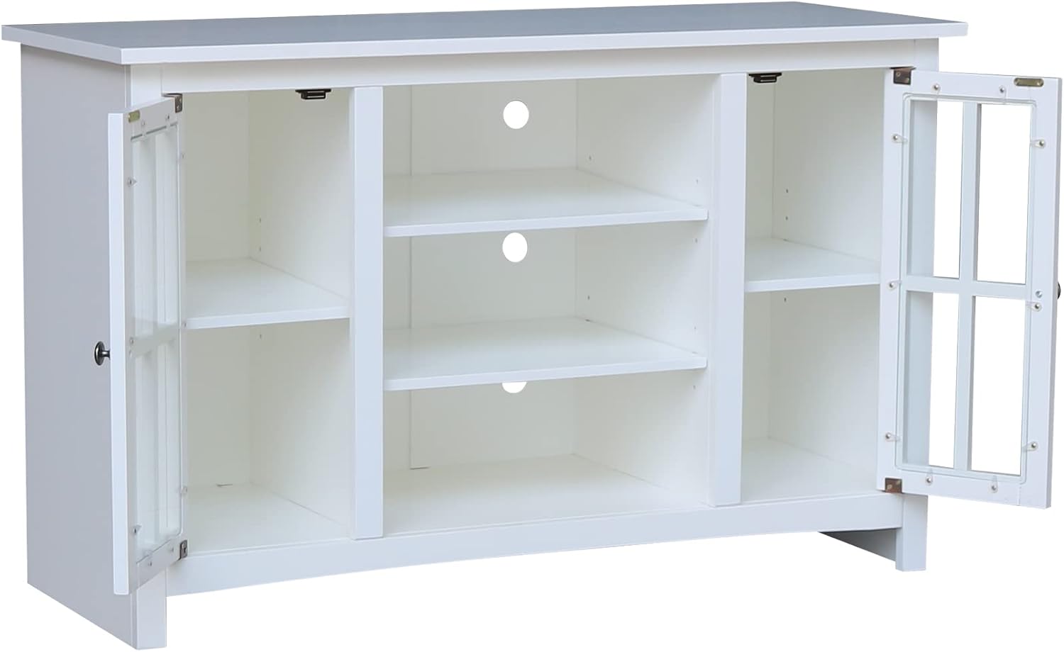IC INTERNATIONAL CONCEPTS Entertainment/TV Stand with Open Shelves and 2 Doors in White - 48' Height