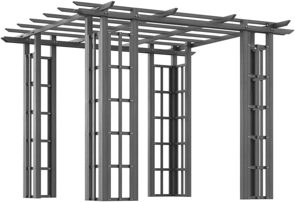 9 x 9 ft Backyard Pergola Quality Gazebo Pavilion for Garden Deck Patio Outdoor Pergola Grape Trellis Grill Gazebo, Strong Sturcture,Snow and Wind Supported(Grey)