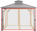 Garden Winds Universal Replacement Mosquito Netting Set for 10' X 10' Hard Top Gazebo