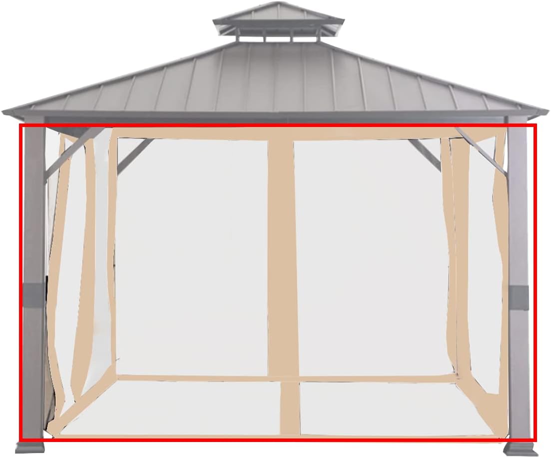 Garden Winds Universal Replacement Mosquito Netting Set for 10' X 10' Hard Top Gazebo