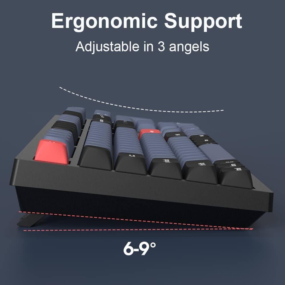 Keychron K10 Pro QMK/VIA Custom Wireless Mechanical Keyboard, Hot-Swappable Full Size 108 Keys Programmable RGB LED Backlit Red Switch, Bluetooth/USB-C Wired Gaming Keyboard for Mac Windows Linux