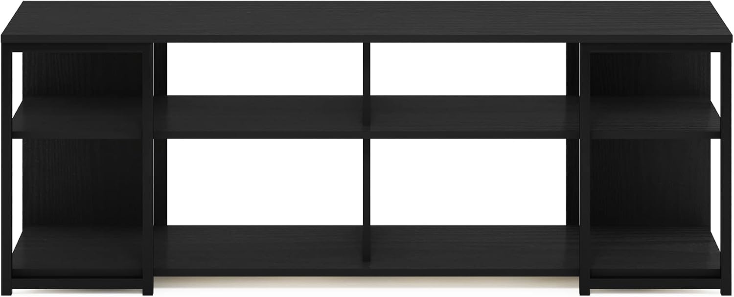 Furinno Camnus TV Stand, 3-Tier Modern Wide Entertainment Center with Metal Frame Support, TV Console with Open Back, for TVs up to 65 Inch, for Living Room, Bedroom, Americano