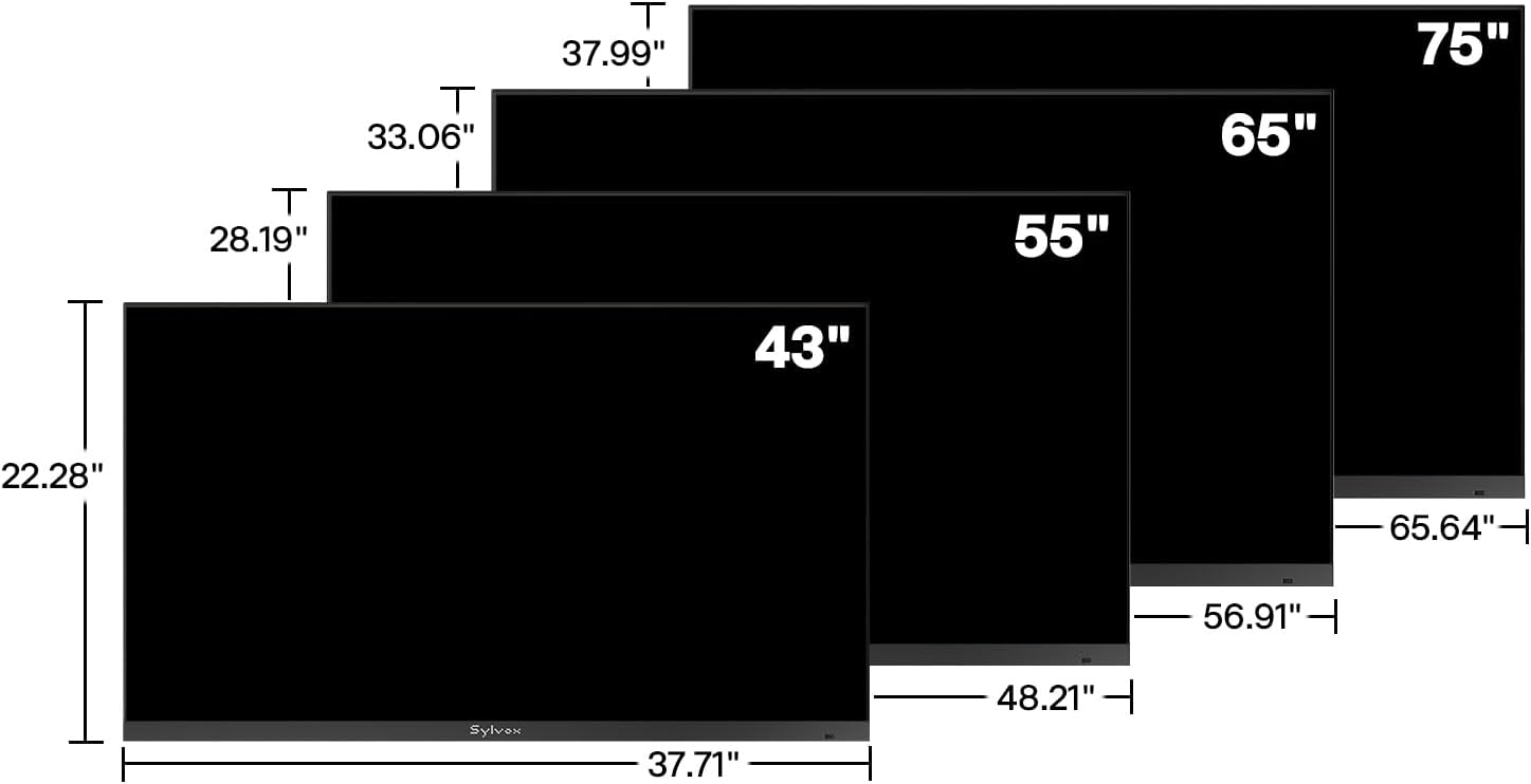 SYLVOX 65-Inch Full Sun Outdoor TV, Ultra-Narrow Bezel, Upgraded IP56 Waterproof, Google TV OS w/AI Wallpaper, Dolby Atmos, 2000 Nits Brightness for Poolside & Commercial Use (Frameless Pro, 2026)