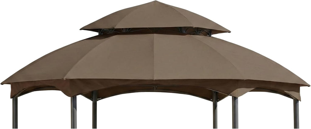 Garden Winds Reinforced RipLock 350 Replacement Canopy Top Cover Compatible with Heritage 12' x 12' Hexagon Gazebo Models L-GZ793PST-E, A101011800 - Nutmeg