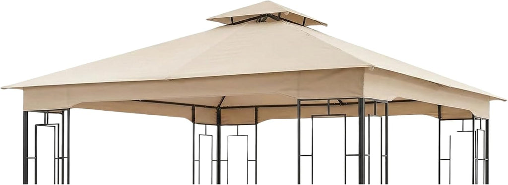 Garden Winds Reinforced RipLock 350 Replacement Canopy Top Cover Compatible with Garden Treasures 10' x 10' Gazebo Model L-GZ724PST-B - Beige