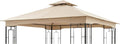 Garden Winds Reinforced RipLock 350 Replacement Canopy Top Cover Compatible with Garden Treasures 10' x 10' Gazebo Model L-GZ724PST-B - Beige