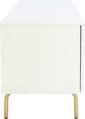 SAFAVIEH Genevieve TV Stand for up to 65' Flatscreen – Cream & White Washed Finish, Mid-Century Modern Storage Cabinet, Entertainment Media Console (MED5000D)