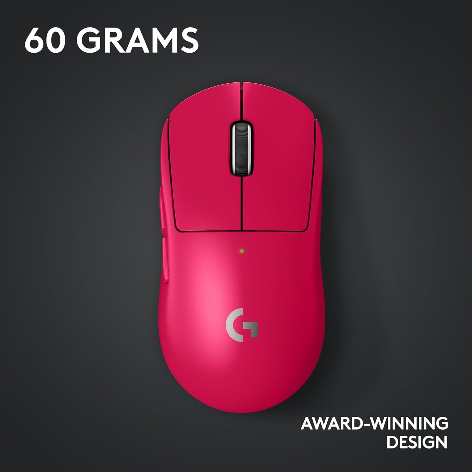 Logitech G PRO X Superlight 2 Lightspeed Wireless Gaming Mouse, Lightweight, LIGHTFORCE Hybrid Switches, Hero 2 Sensor, 32,000 DPI, 5 Programmable Buttons, USB-C Charging, PC & Mac - Magenta (Renewed)