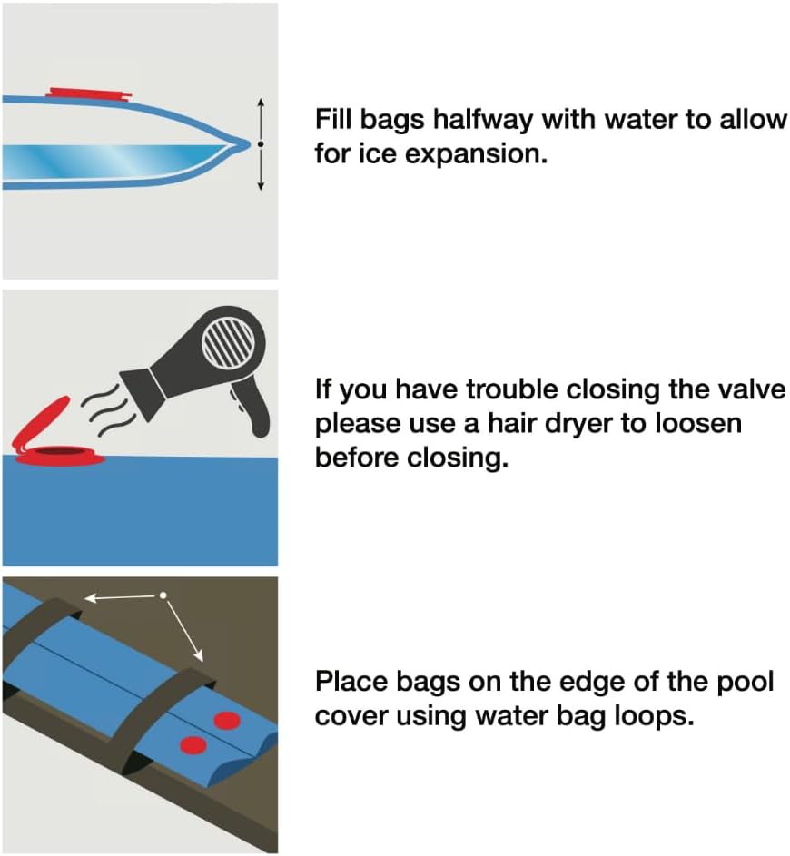 Pool Mate 10 ft. 10-Pack Deluxe Tan Double Chamber Pool Water Bags, .42 MM Thick Vinyl, Cover Weights, Water Tubes