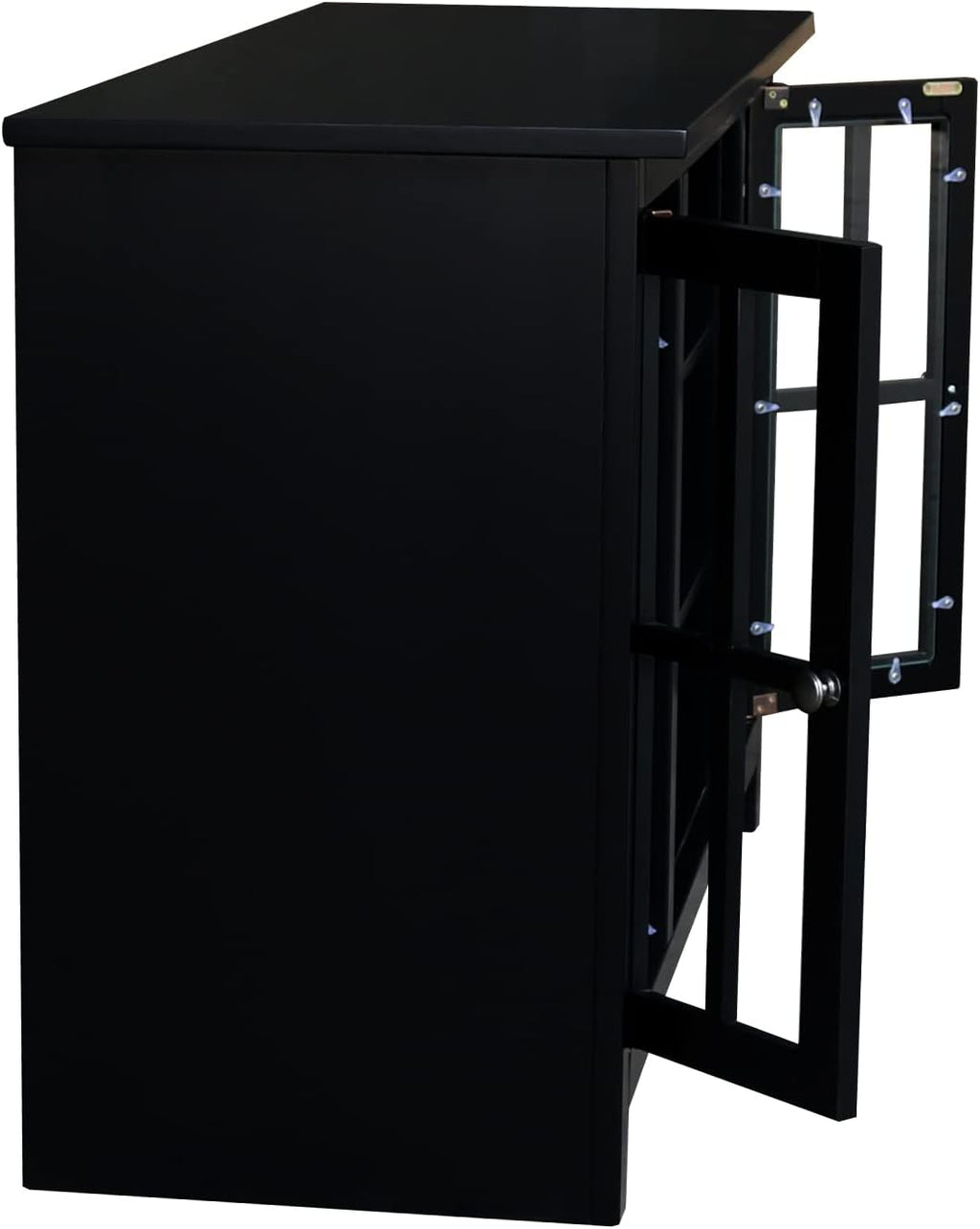IC INTERNATIONAL CONCEPTS Entertainment/TV Stand with Open Shelves and 2 Doors in Black - 48' Height
