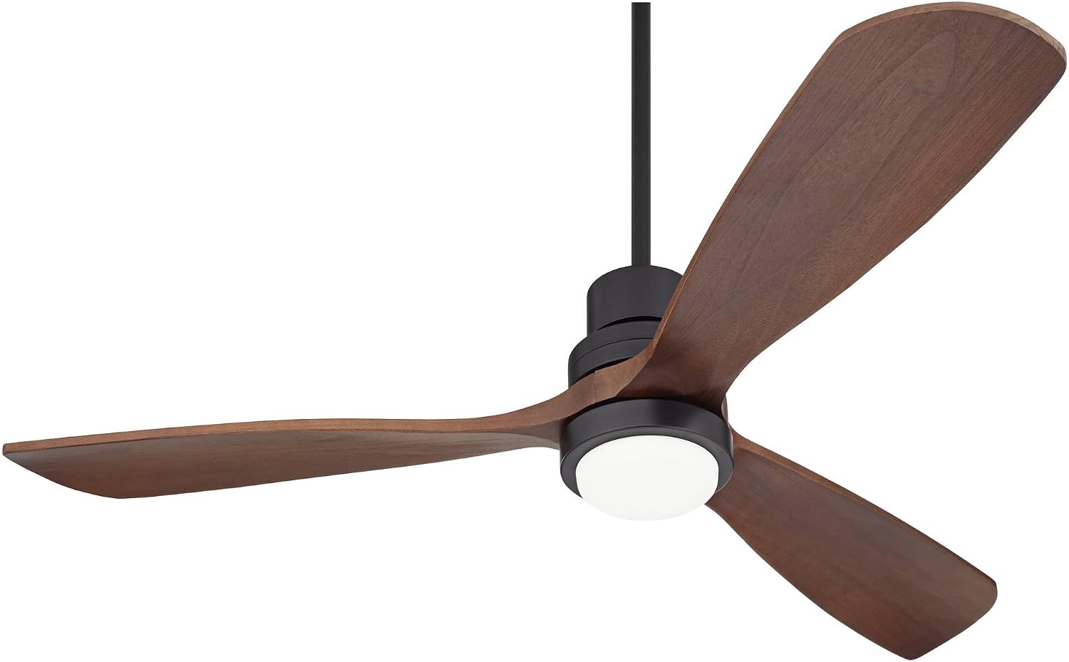 Casa Vieja 52' Delta-Wing DC Modern Industrial Outdoor Ceiling Fan with LED Light Remote Control Matte Black Dark Walnut Damp Rated for Cottage Core Patio Exterior House Home Porch Garage Barn