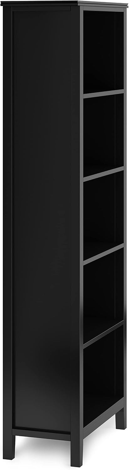 SIMPLIHOME Artisan TV Stand and Bookcase Bundle - 72 inch Wide Solid Wood TV Cabinet and 26 inch Wide Solid Wood Bookcases in Black, Contemporary Living Room Entertainment Bundle, Set of 3