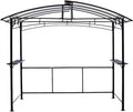 Grill Gazebo 8x5ft,Outdoor Patio Canopy, BBQ Shelter with Steel Hardtop and Side Shelves