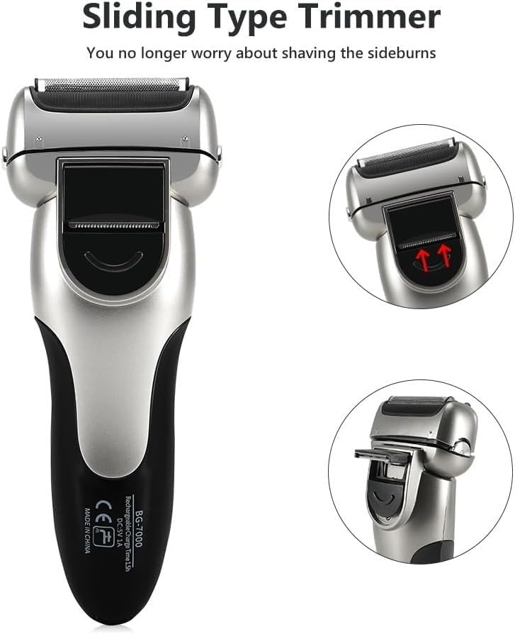 Electric Shavers for Bald Men, Reciprocating Electric Shaver 3 Blade Shaving System USB Rechargeable Shaving Machine for Men (Color : Gray)