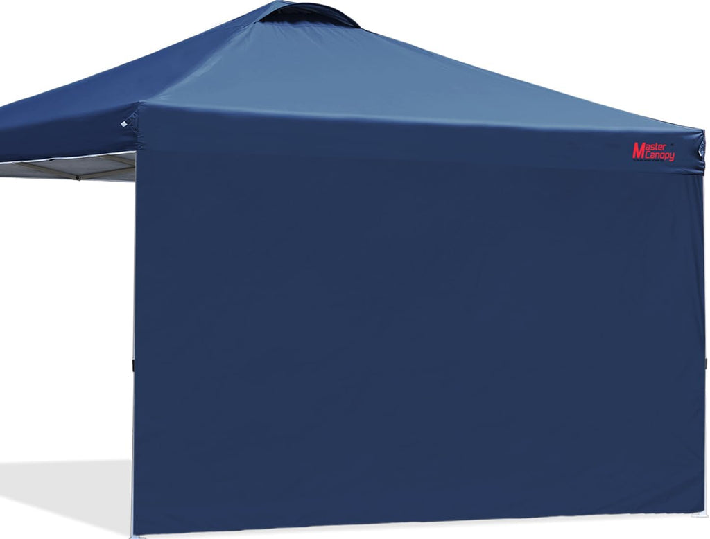 MASTERCANOPY Durable Pop-up Canopy Tent with 1 Sidewall (12x12 ft, Navy Blue)