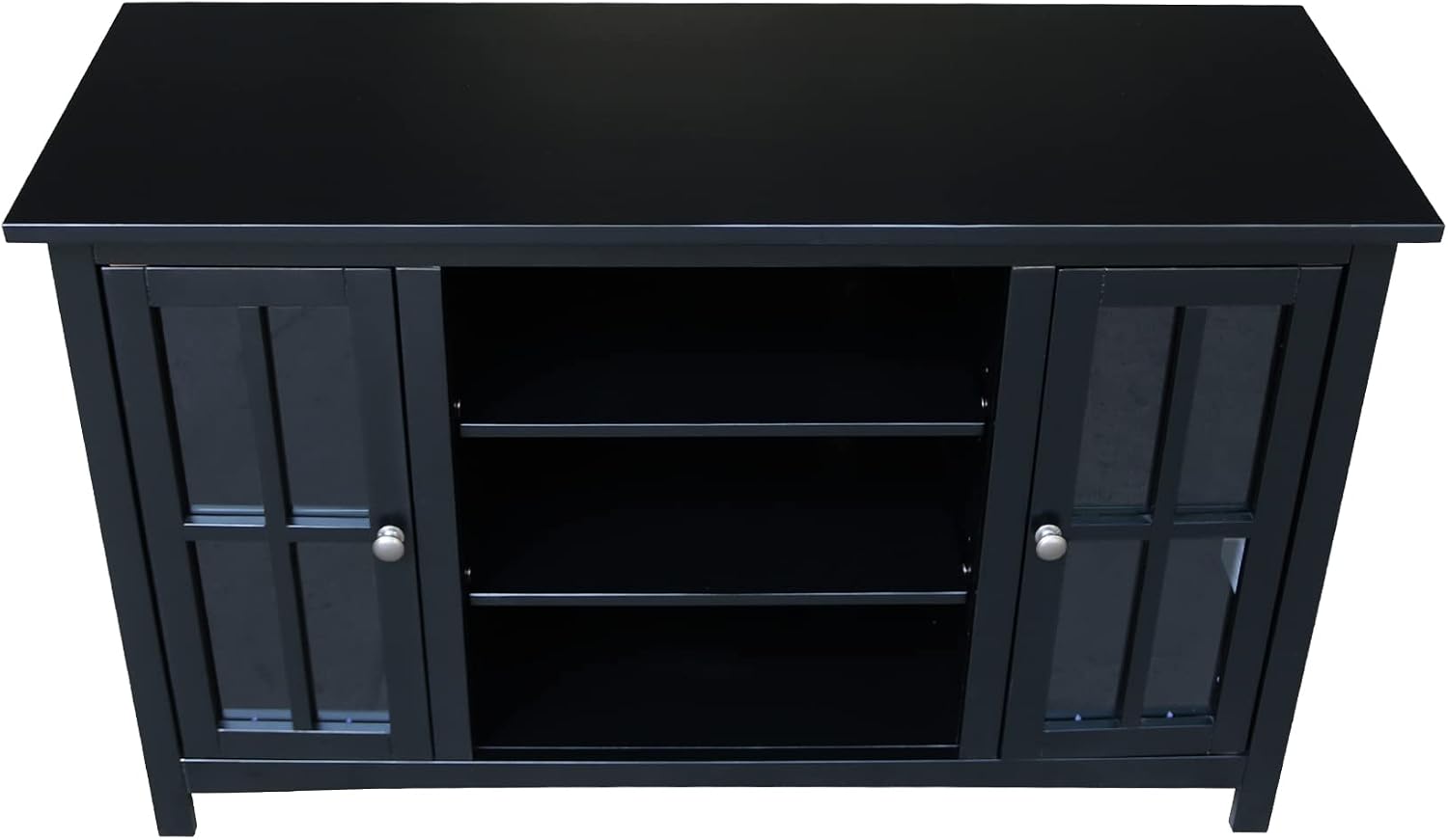 IC INTERNATIONAL CONCEPTS Entertainment/TV Stand with Open Shelves and 2 Doors in Black - 48' Height