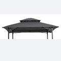 Replacement Canopy for 8x5 FT Grill Gazebo, Double Tiered BBQ Tent Roof Cover Only, UV & Water Repellent Polyester Fabric (Gray)