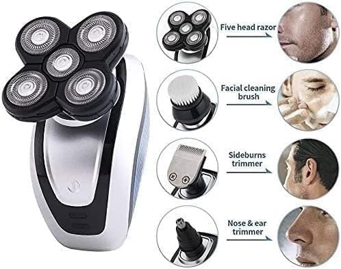 Electric Shaver for Men, 4 in 1 Head Shavers for Bald Men Electric Rotary Razor Beard Trimmer Grooming Kit Waterproof, USB Rechargeable