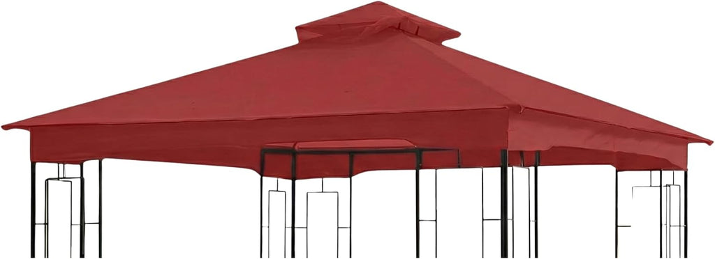 Garden Winds Reinforced RipLock 350 Replacement Canopy Top Cover Compatible with Garden Treasures 10' x 10' Gazebo Model L-GZ724PST-B - Cinnabar