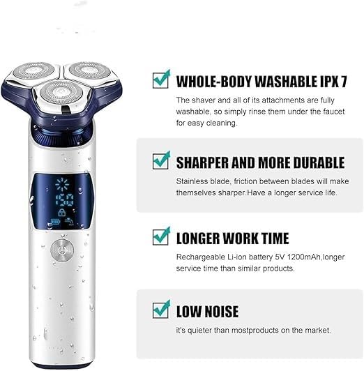 Electric Shaver for Men, Razor Professional Shaving Machine Rechargeable Beard Trimmer Waterproof Hair Trimmer Razors Electric Shaver for Men