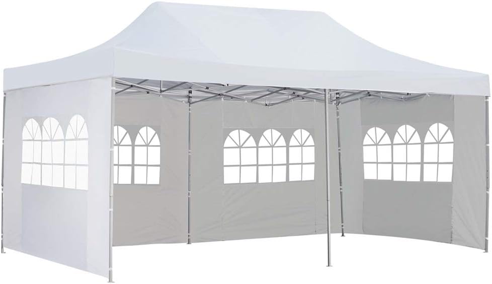GDY 10x20 Ft Outdoor Pop Up Canopy Tent, Commercial Portable Instant Folding Gazebos Waterproof Canopies with Carrying Bag