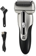 Electric Shavers for Bald Men, Reciprocating Electric Shaver 3 Blade Shaving System USB Rechargeable Shaving Machine for Men (Color : Silver)