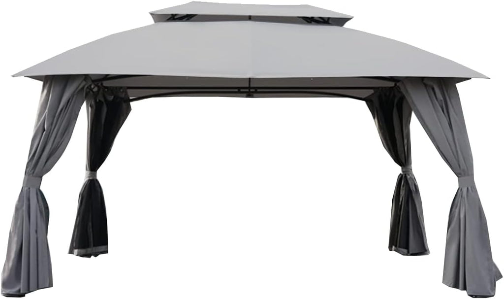 Garden Winds Replacement Canopy Top Cover Compatible with The Grand Patio 10' X 13' Gazebo - RipLock 350 - Slate Gray