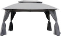 Garden Winds Replacement Canopy Top Cover Compatible with The Grand Patio 10' X 13' Gazebo - RipLock 350 - Slate Gray