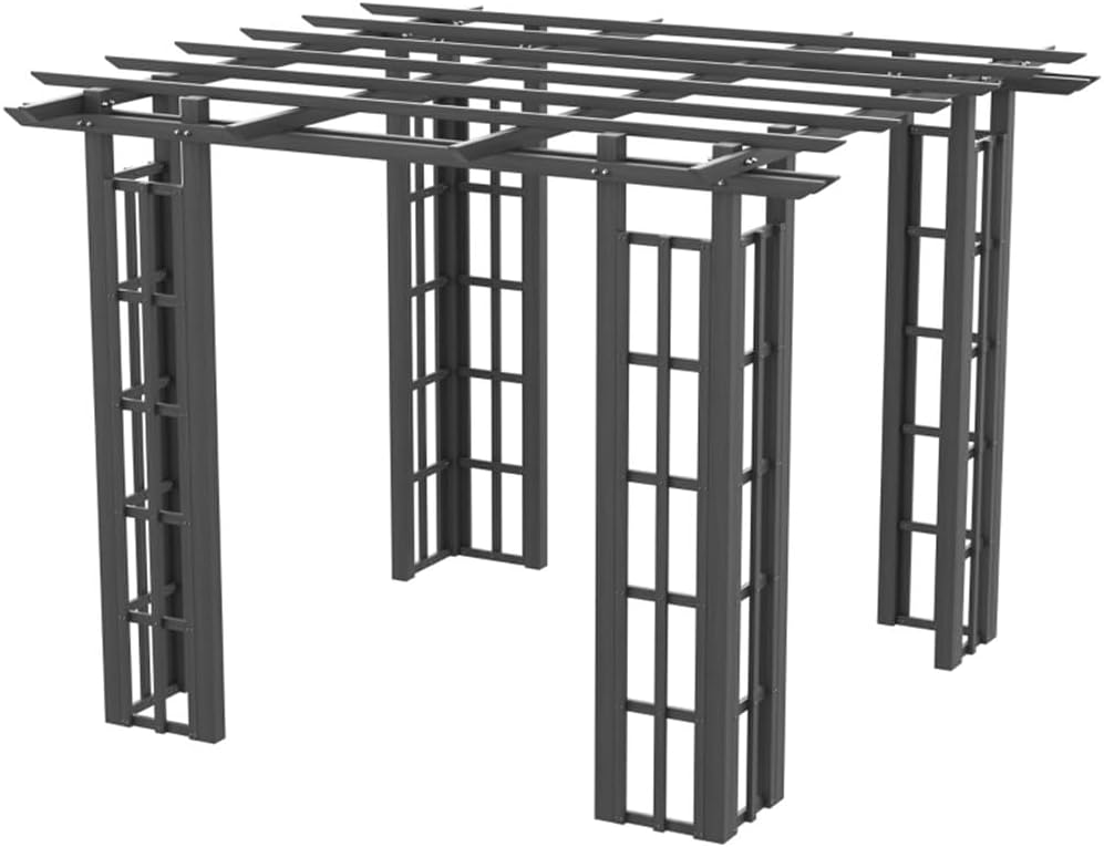 9 x 9 ft Backyard Pergola Quality Gazebo Pavilion for Garden Deck Patio Outdoor Pergola Grape Trellis Grill Gazebo, Strong Sturcture,Snow and Wind Supported(Grey)